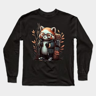 Back to School Red Panda Long Sleeve T-Shirt